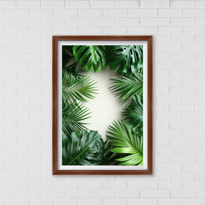 Tropical Greenery palm leaf  Canvas Portrait | Home Decor Wall Art