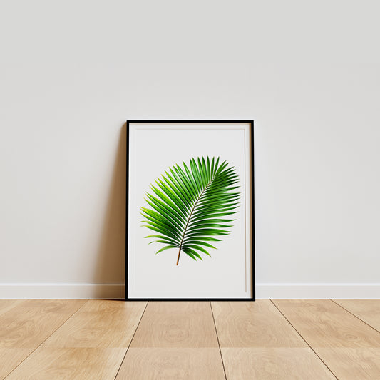 Tropical Palm Leaf - Botanical Wall Art Canvas Portrait | Home Decor Wall Art